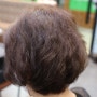 60대 중년여성 헤어스타일 숱없는 머리 볼륨 아이롱펌 전후
