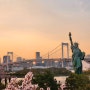 4월 도쿄여행 벚꽃명소 추천 오다이바 해변공원 자유의여신상 가는 법 (+실물크기 건담과 맛집 카네코한노스케)