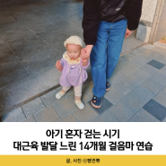 아기 혼자 걷는시기 대근육 발달느린 14개월 걸음마 연습