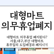 대형마트 의무휴업 폐지된다? 서울,대구,부산 대형마트 휴무일의 도입배경과 폐지시기