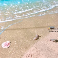 해변 트릭아트, 바다 트릭아트로 제작한 실내 인테리어 바닥 벽화, 키즈 카페 벽화