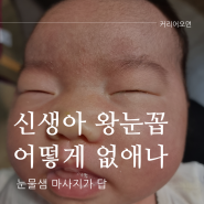 아기 44일차 성장일기| 엄마를 당황케한 신생아 초록색 눈꼽, 눈물샘 마사지로 극복