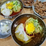 대전맛집 시원한 밀면 주문 시 숯불고기 주는 대전밀면 : 곱빼기 양 대박