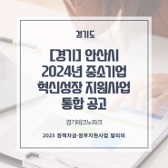 [경기] 안산시 2024년 중소기업 혁신성장 지원사업 통합 공고