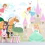 [크레용벽지] 동화속 왕자 공주 궁전 놀이방 어린이집 인테리어 뮤럴 포인트 디자인 벽지 & 롤스크린