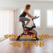 [자전거 다이어트 2주차] -3kg, 실내 자전거 재밌게 타는 방법 / 운동법, 식단, 몸무게 인증