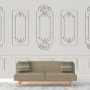 [크레용벽지] 빈티지 웨인스코팅 몰딩 침실 거실 인테리어 뮤럴 포인트 디자인 벽지 & 롤스크린