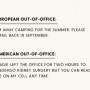 유럽의 휴가: 여름 동안 자리를 비웁니다