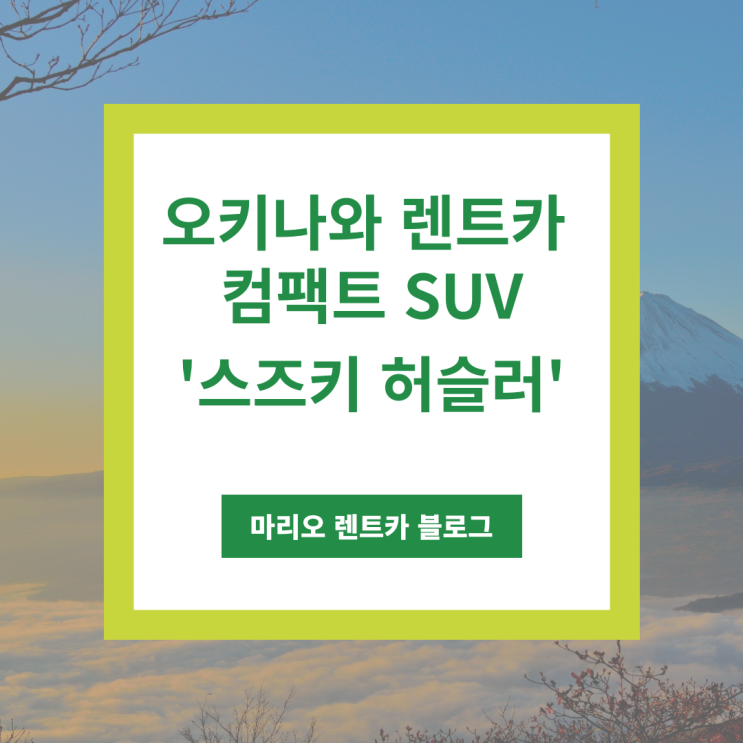 일본 4인승 SUV 렌트카 스즈키 허슬러 : 네이버 블로그