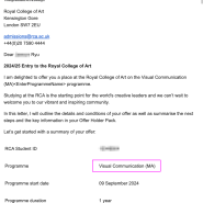 2024 로얄컬리지오브아트 - 비쥬얼커뮤니케이션 2명합격 (Royal College of Art - MA Visual Communication)