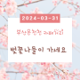 부산 벚꽃 온천천벚꽃 개화 상황 (2024-03-31) 꽃나들이 가세요^^