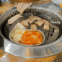 부천 옥길 부흥정육식당의 냉동삽겹살과 불닭의 조합