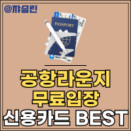 공항 라운지 무료입장 신용카드 혜택 BEST는? _ 실적 상관없이 공항 라운지 바로 입장 신용카드