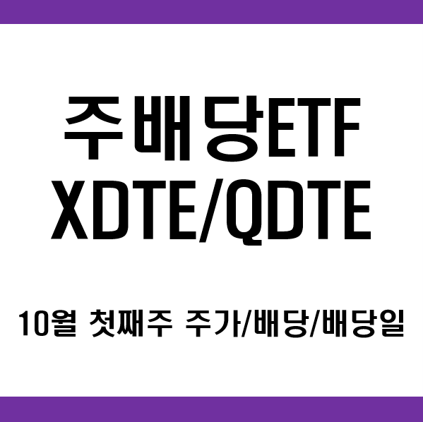 미국 주배당ETF XDTE, QDTE 10월 첫째주 배당금/배당일과 주가정리 : 네이버 블로그