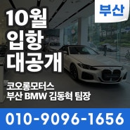 2024 BMW 10월 입항 물량 공개! 리스/렌트/구매 모두 가능 (부산BMW딜러 김동혁 팀장)