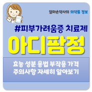 아디팜정 10mg 두드러기 효능 성분 복용법 부작용 습진 가려움증 우울증 불안 긴장 초조 주의사항 가격