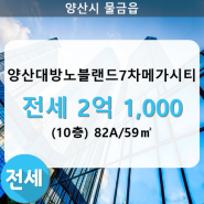 물금읍 양산대방노블랜드7차메가시티 아파트 709동 82A/59㎡ 전세(10/30층)