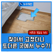 성북구 길음동 아파트 누수탐지 원인 찾아서 고쳤더니 또다른 곳에서 누수가 발생 하였습니다.