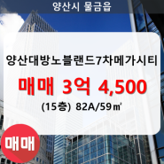 물금읍 양산대방노블랜드7차메가시티 아파트 707동 82A/59㎡ 매매(15/31층)