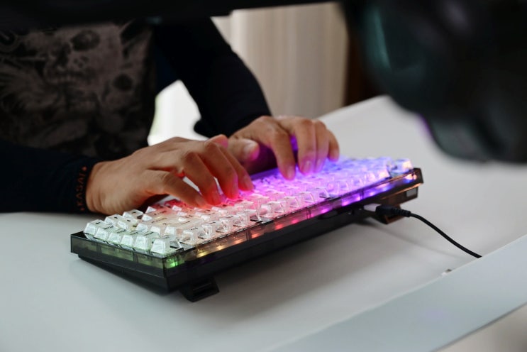 조이트론 MK82 투명 저소음 키보드 리뷰, 견고한 더블 가스켓의 정갈함 : 네이버 블로그