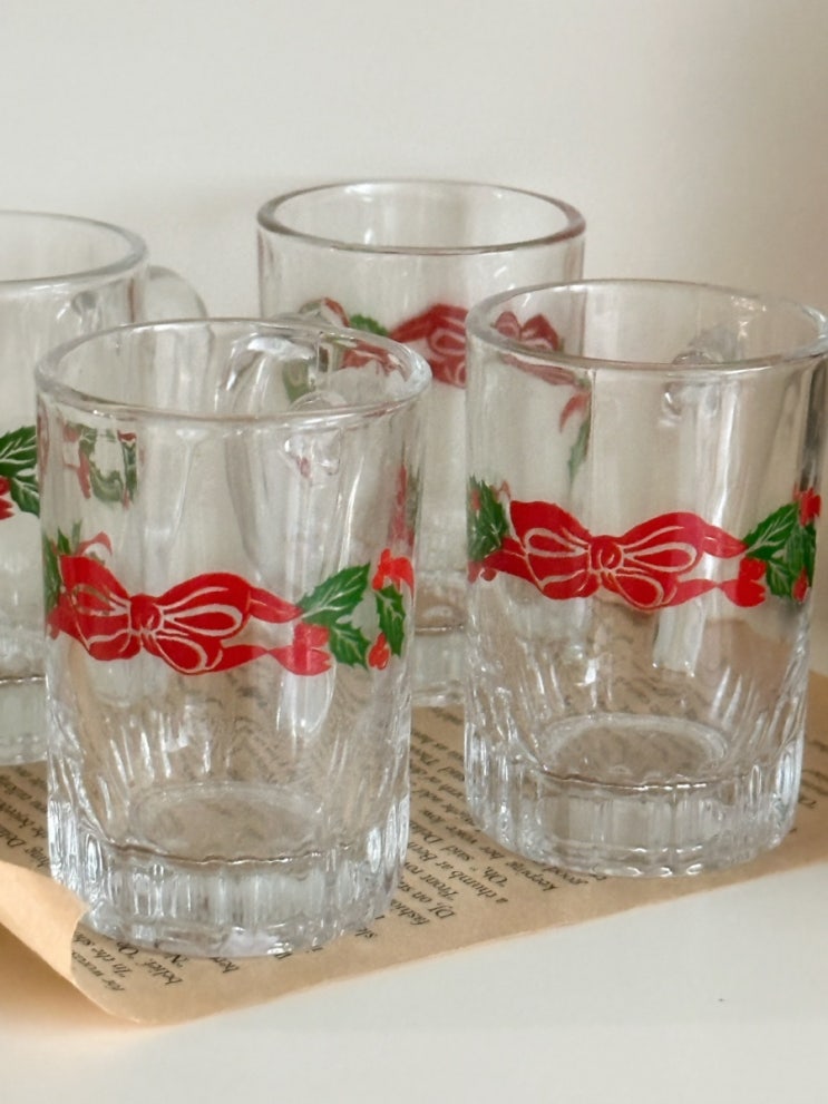 빨강 리본 스냅잔 / Red ribbon snap glass : 네이버 블로그