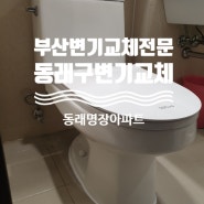 부산 변기교체 전문업체 동래구 명장동 명장이편한세상 비데일체형 변기를 일반형 변기로 교체작업