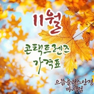 11월 콘택트렌즈 가격표.