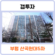 야 너두? 산곡현대5차 아파트 인천 부평구 갭투자 베스트 단지로 선정!