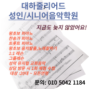 하대원음악학원 , 성남 성인 시니어 음학학원 / 20대이상 누구나 가능