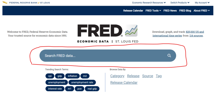 경제지표 프레드(FRED) 그래프 사이트 사용방법 : 네이버 블로그