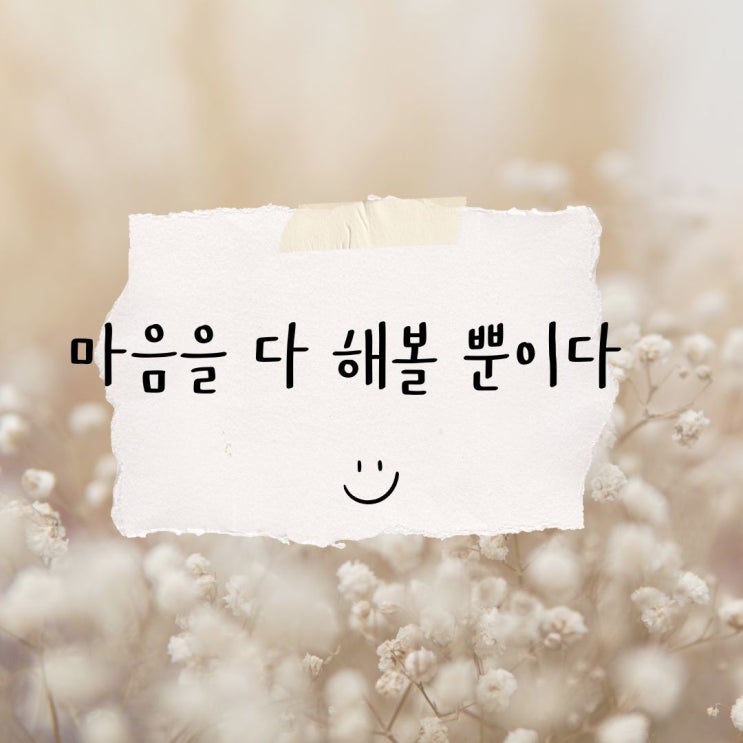 마음을 다해 볼 뿐이다 : 네이버 블로그