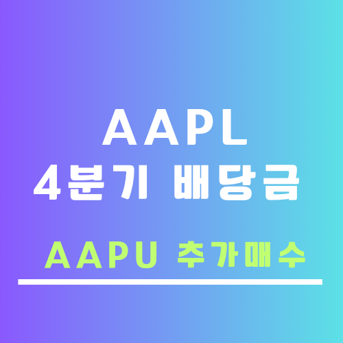 애플 주식 4분기 배당금과 레버리지 AAPU ETF 매수 후기 : 네이버 블로그