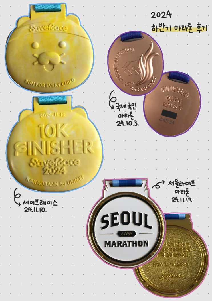 2024 하반기 마라톤 후기 ; 국제국민마라톤, 세이브레이스,서울라이프마라톤