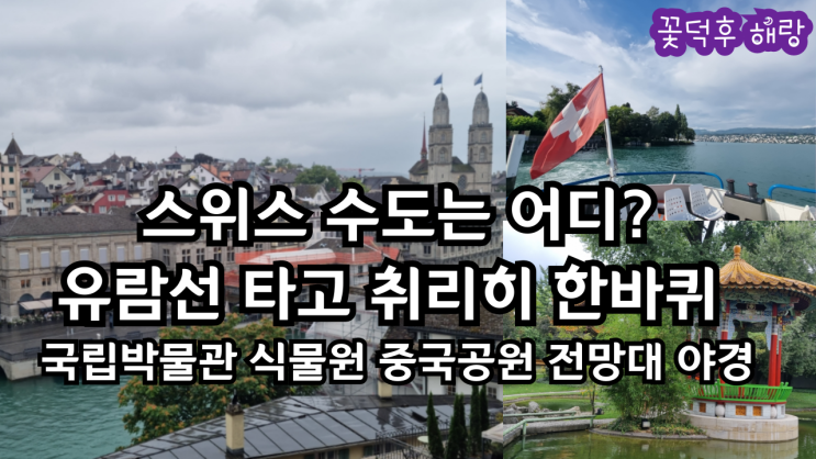 취리히 자유여행 유람선 식물원 중국정원 전망대 야경