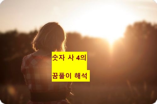 숫자 사 4 라는 꿈해몽 굼풀이 이야기 : 네이버 블로그