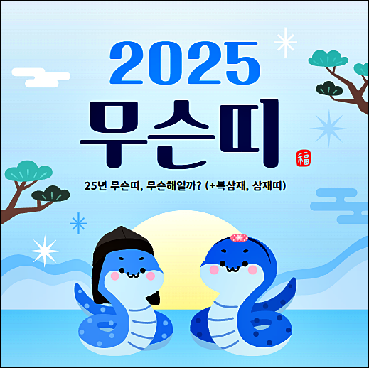 2025년 띠 / 25년 무슨띠, 무슨해일까? (+복삼재, 삼재띠) : 네이버 블로그
