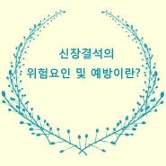 신장결석의 위험요인 및 예방이란?