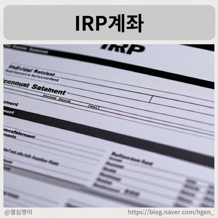 IRP 계좌 개설 방법 및 세액공제 혜택 정리 : 네이버 블로그