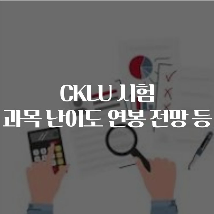 CKLU 시험 과목 난이도 연봉 전망 준비 총정리(언더라이터 시험) : 네이버 블로그