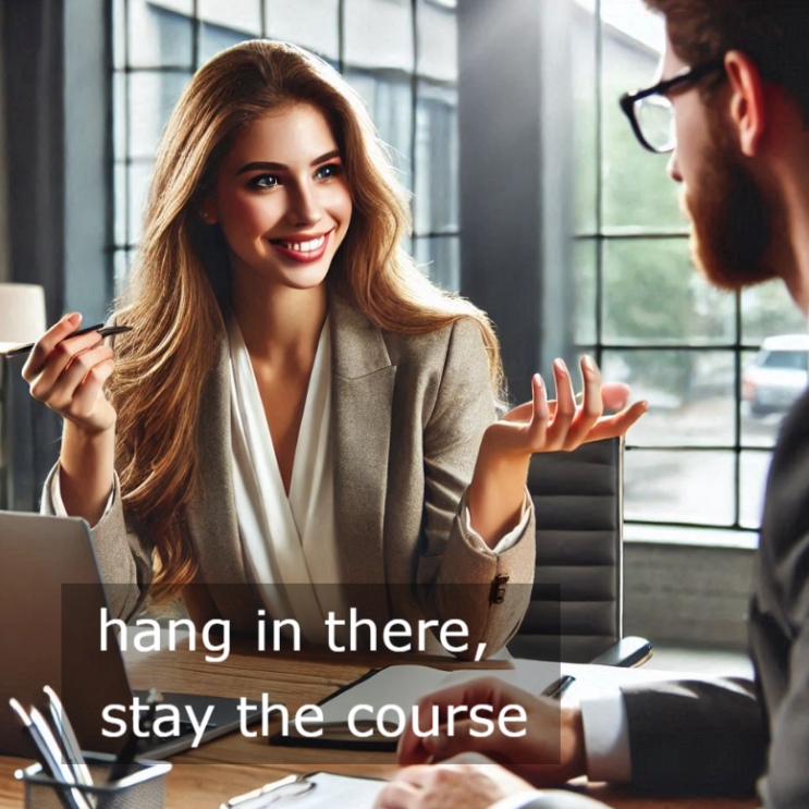 흥미로운 영어표현 hang in there, stay the course 뜻 예문 : 네이버 블로그