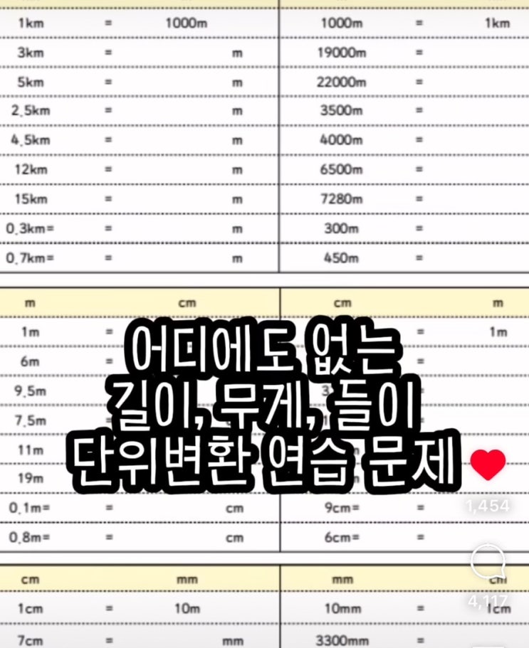 초등 수학/단위 뽀개기/단위 제대로 알기/단위 관계 알기/cm, m, km, l, ml, g, kg, t/측정 단원 : 네이버 블로그