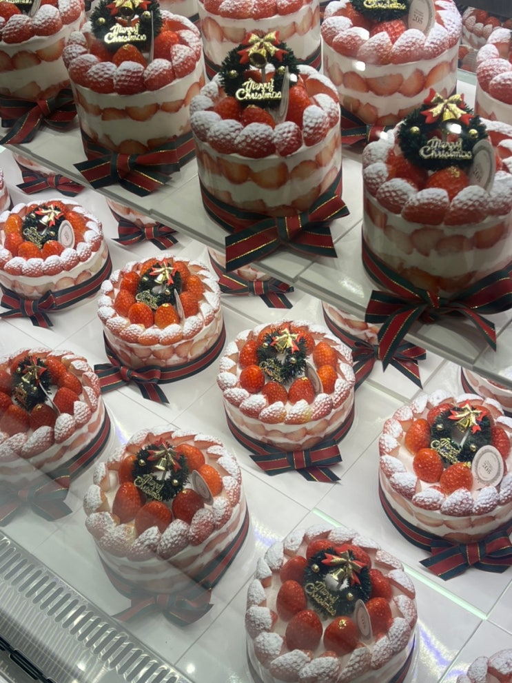 신세계백화점 강남점 스위트파크 키친205 딸기밭케이크 크리스마스 당일 오픈런 후기 : 네이버 블로그