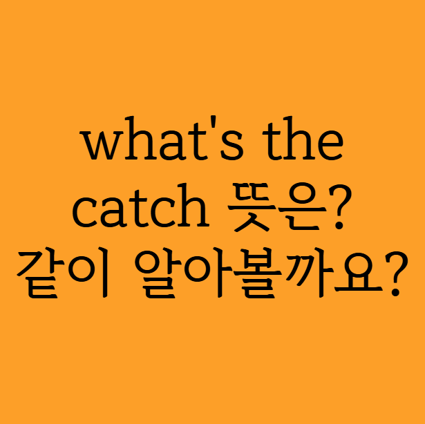 영어회화이디엄: what's the catch 뜻은? catch 관련 영어표현 : 네이버 블로그