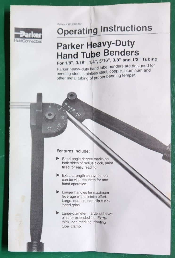 Parker Hand Tube Benders Manual 한글번역 : 네이버 블로그