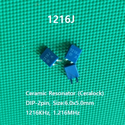 1216J, Size:6.0x5.0mm DIP-2pin 1216KHz, 1.216MHz Ceramic Resonator ...