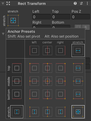 [Unity] UI - Anchor Presets : 네이버 블로그
