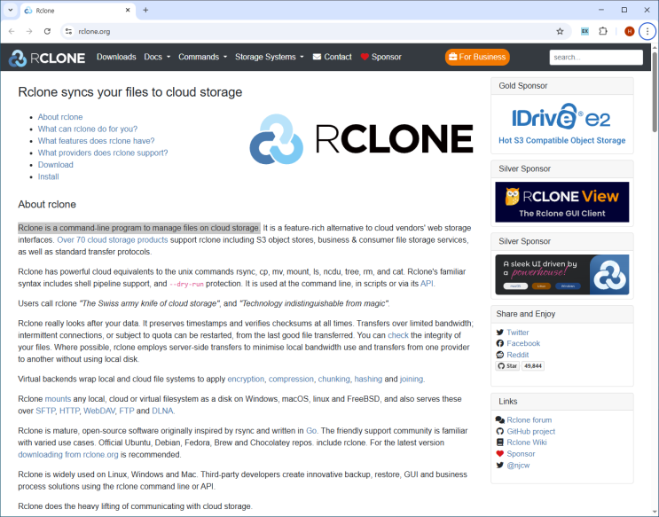 Rclone is a command-line program to manage files on cloud storage ...