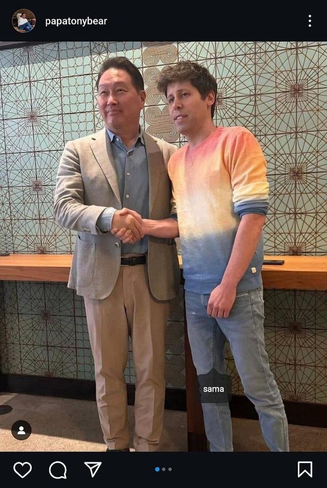 최태원 SK 회장, 내일 샘 올트먼과 회동···AI 협력 방안 모색