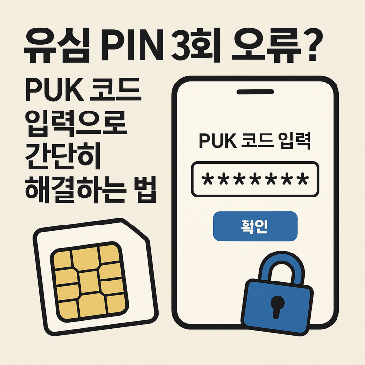 유심 PIN 3회 오류? PUK 코드 입력으로 간단히 해결하는 법! : 네이버 블로그