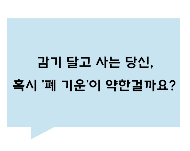 [관평동 한의원] 감기 달고 사는 당신, 혹시 ‘폐 기운’이 약한 걸까요?